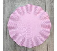 Biznest Set Of 6 Round Wavy Rattan Placemat 38 Cm, Durable & Stylish Table Mats For Home Dining & Décor (Lilac)
