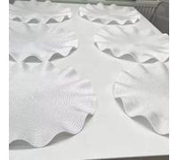 Biznest Set Of 6 Round Wavy Rattan Placemat 38 Cm, Durable & Stylish Table Mats For Home Dining & Décor (White)
