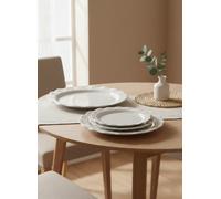 Biznest Set Of 8 Small+Large Scallop Edge Side/dinner Plate Zig Zag Border Special Occasion Smooth White Microwavedishwasher Safe