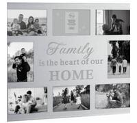 Biznest Silver 8 Photos Multi Picture Wall Frame Family Saying Collage Frame Photo Frame Glass 53X43Cm