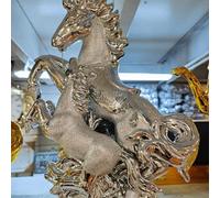 Biznest Silver Chrome Crushed Diamond Horse Crystal Ornament Statue Shelf Décor