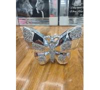 Biznest Silver Crushed Diamond Butterfly Ornament Figurine - Living Room Accessories - Best Gift, Present - Home Decoration - Home Décor Eye Catching Beautiful Display.