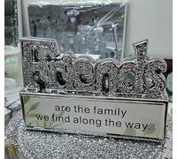 Biznest Silver Crushed Diamond Friends Crystal Ornament Family Friends Bling Shelves Display