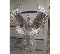 Biznest Silver Crushed Jewel Diamond Sparkly Angel Girl Ornament Shelf Sitter