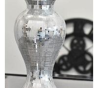 Biznest Silver Crushed Mosaic Mirrored Vase Statue Ornament Bling Diamond Gift Multi Flower Pot Floral Design Crushed Diamond 30Cm