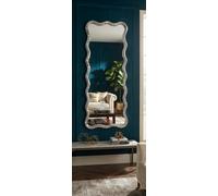Biznest Silver Full - Length Wavy Wall Mounted Mirror Glass Large Display Glitter Disco Home Décor Plastic Frame Gift Idea 120Cm