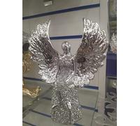 Biznest Silver Glass Sparkle Ornament Bling Crushed Diamond Gift Angel statue Crushed Diamond Display Present Gifts for all occasion, Home Décor