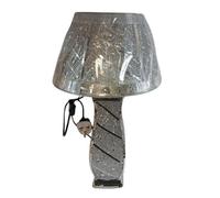 Biznest Silver Glitter Crushed Diamond Table Lamp With Shade Square Base