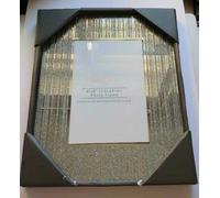 Biznest Silver Glitter Photo Frame Perfect For Displaying Precious Memories Straight Lines (10x8)