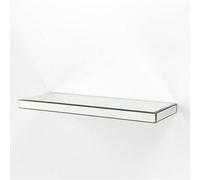 Biznest Silver Mirrored Glass Shelves Floating Wall Shelf Display Ladges Storage For Bedroom, Living And Hallway 60X15X5Cm (1)