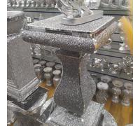 Biznest Silver Mirrored Side Table Modern Plant Stands Bed Side Sparkle End Romany Pearl