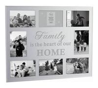 Biznest Silver 8 Photos Multi Picture Wall Frame Family Saying Collage Frame Photo Frame Glass 53X43Cm