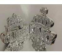 Biznest Silver Sparkle Ornament Bling Crushed Diamond Gift KING & QUEEN decorative letter blocks sight words for room home decoration Diamond Display Gift Present for all occasion