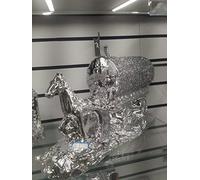 Biznest Silver Sparkle Ornament Bling Crushed Diamond Italian Horse Statue Figurine