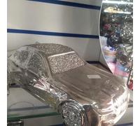 Biznest Silver Sparkle Ornament Crushed Diamond Gift Motor Car Handmade Craft For All Occasion Home Decoration