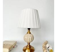 Biznest Sleek Light Teal & Copper Ceramic Metal Base And Soft White Fabric Shade For A Modern Table Lamp 50 Cm (Spiral Globe T059)