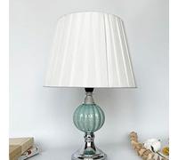 Biznest Soft Turquoise Ceramic & Metal Base And Soft White Fabric Shade For A Modern Table Lamp 50 Cm (Spiral Globe T058)