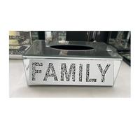 Biznest Sparkle Crystal Crushed Glam TISSUE BOX Holder Mirrored Diamond Diamante Badroom Living Room Kitchen Silver (Family)