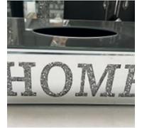 Biznest Sparkle Crystal Crushed Glam Tissue Box Holder Mirrored Diamond Diamante Kitchen Silver ( Home )