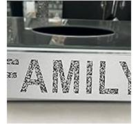 Biznest Sparkle Crystal Crushed Glam Tissue Box Holder Mirrored Diamond Diamante Living Room Kitchen Silver (Family)