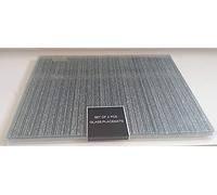 Biznest Sparkle Mirrored Glass Glitter Silver Placemats Set Of 2