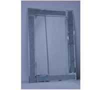 Biznest Sparkle Silver Glitter Wall Mirror Frame Glass 60X90