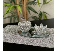 Biznest Sparkly Bling Crushed Diamond Crystal Filled Apple Shape Tealight Candle Holder