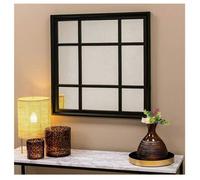 Biznest Square Black Window Style Box Wall Mirror