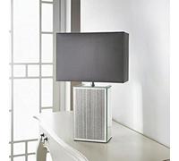 Biznest Square Glitter Mirror Table Lamp Modern Sparkle Home Decor Ideal For Living Rooms And Bedrooms (Silver)