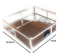 Biznest Square Silver Mirror Candle Tray Plate Wedding Table Decorative Mirror Tray 20Cm