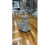 Biznest Stunning Crushed Diamond Crystal Gypsy Bride Silver Sparkle Shelve Ornament Bling