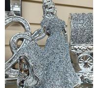 Biznest Stunning Crushed Diamond Crystal Gypsy Bride Silver Sparkle Shelve Ornament Bling