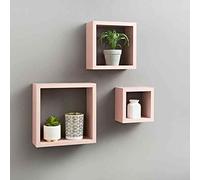 Biznest Stunning Easy To Install Wall Decor 3 Cube Shelves In A Pretty Blush Pink