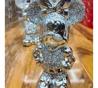Biznest Stunning Silver Crushed Diamond Minnie Mouse Sparkle Ornament Bling Décor