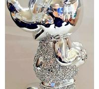 Biznest Stunning Silver Crushed Diamond Standing Micky Mouse Sparkle Ornament Bling Décor