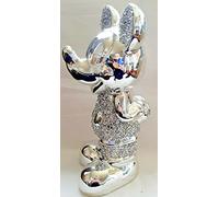 Biznest Stunning Silver Crushed Diamond Standing Micky Mouse Sparkle Ornament Bling Décor