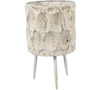 Biznest Stylish Multicolour Planter Minimalist Eye Catching Plant Pot Indoor and Outdoor Use Finish Durable Metal Construction Ideal Modern Garden Home Decoration 28.7x21x21 Cm (Ceramic Cream 35 Cm)
