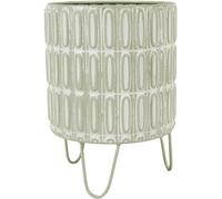 Biznest Stylish Multicolour Planter Minimalist Eye Catching Plant Pot Indoor and Outdoor Use Finish Durable Metal Construction Ideal Modern Garden Home Decoration 28.7x21x21 Cm (Sage Green 28 Cm)