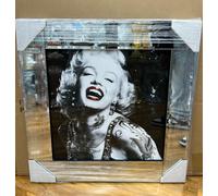 Biznest TATTOOED MARILYN MONROE Picture Liquid 3D Wall Decor Glitter Wall Art Mirrored Frame Home Decoration Bedroom Living Room 55x55cm B-IC034