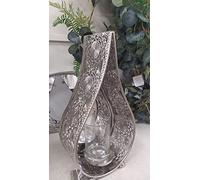 Biznest Teardrop Candle Lantern - Silver, Home Decorative, Living Room, Bedroom Room