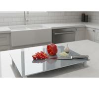 Biznest Tempered Glass Worktop Saver Grey Round Corner Universal Hob Cover Plate 5 mm Thick Rectangle Chopping Board 80 X 52 Cm