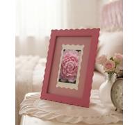 Biznest The Scalloped Pink Wall - Mounted 8 X 6 Inch Photo Frame Mdf Wavy Border Home Décor Table Picture Display Gift 30X24.9Cm