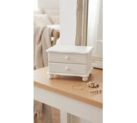 Biznest The White 2 Drawer Wooden Small Size Cabinet Units Living Room And Bedroom Space Shelf Organiser Storage Table Top 30X20Cm