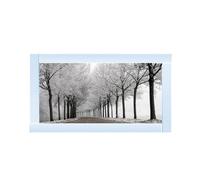 Biznest Trees In Winter Road Monochrome Glitter Liquid Wall Art