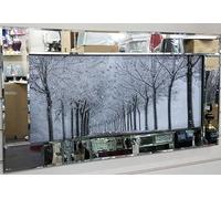 Biznest TREES IN WINTER ROAD MONOCHROME Picture Liquid 3D Wall Decor Glitter Wall Art Mirrored Frame Home Decoration Bedroom Living Room B-LS001