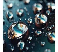 Biznest Universal Hob Cover Plate Tempered Glass Worktop Saver Dishwasher Protected 5mm (Reflections In A Drop, 52X60X0.5Cm)