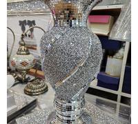 Biznest Vase Statue Sparkle Bling Crushed Diamond Gift Ornament Mirrored Flowering Pot Spiral Display 40Cm