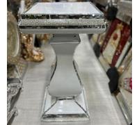 Biznest Venetian Mirrored Table Modern Flower Stand Bed Side Lamp Romany Mosaic (White 63Cm / 10)
