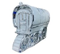Biznest Wagon Original Gypsy Caravan White Silver Ornament Beautiful Decorative Sculpture Shelves 24X18Cm Home Decor