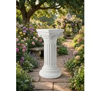Biznest White Roman Pillar Short/wide Pedestal Stand Gr olumn Style 2 Plastic Figurine Base Sculpture Home Garden Déco Display